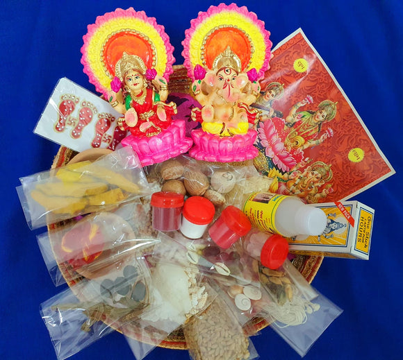 Diwali Puja Thali With All Vedic Samagri