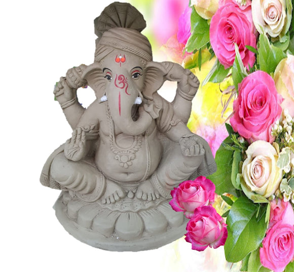 ECO Friendly Ganesh Idol/Murti 8 inches गणेशजी की मूर्ति - गणेश चतुर्थी