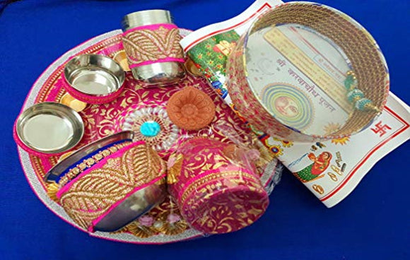 Karwachauth Indian Traditional Decorative Pooja Thali